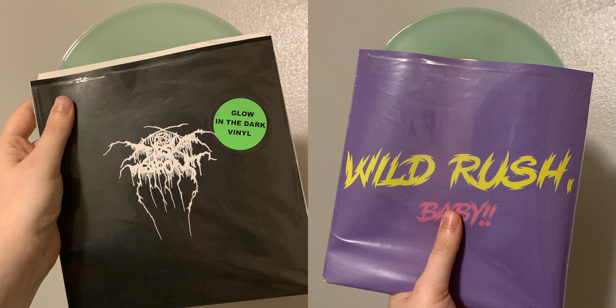 FirstBlood/Wild Rush split on glow-in-the-dark vinyl